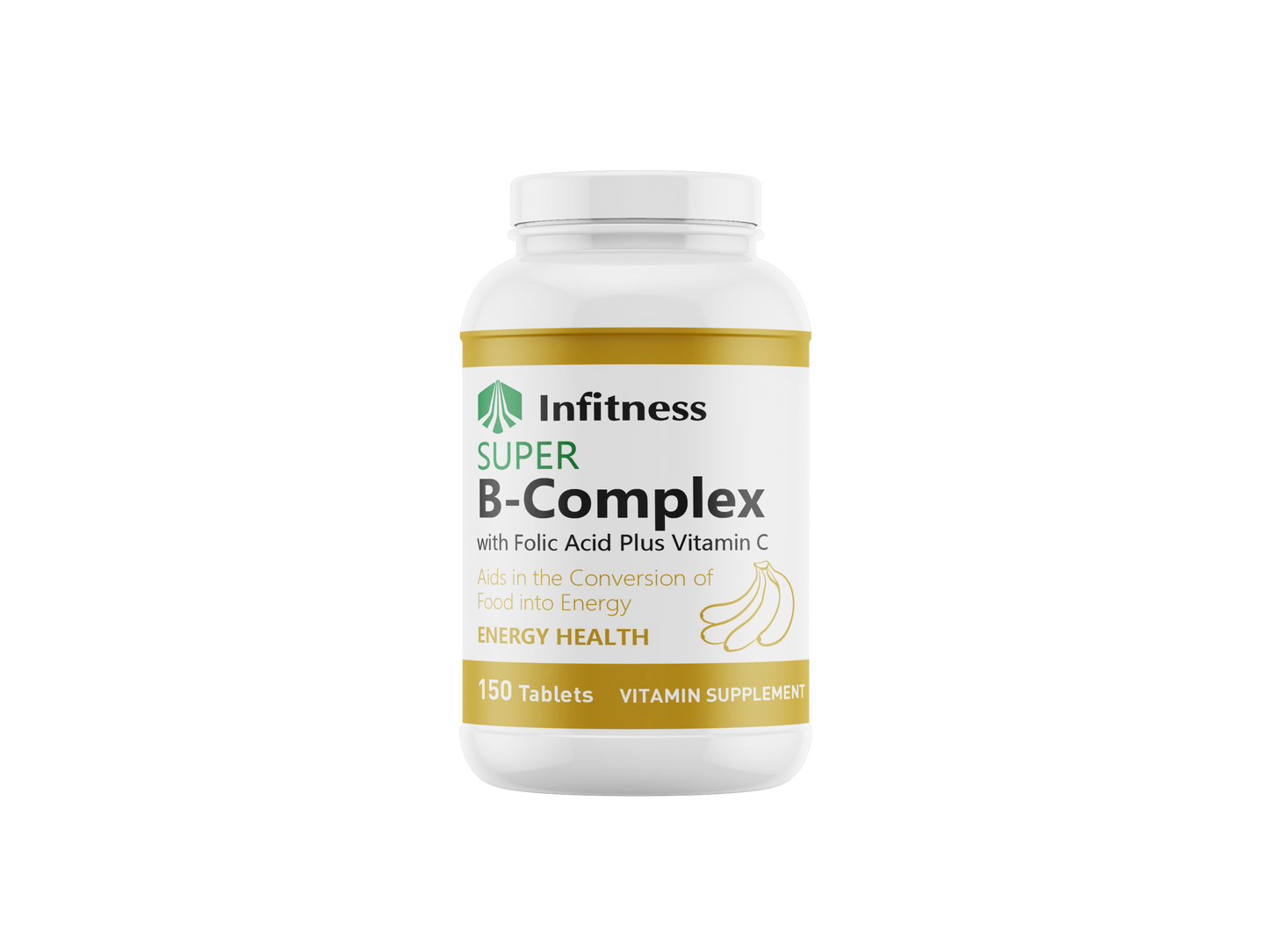 Super B Complex with Vitamin C & Folic Acid, Immune & Energy Support, 150 tablets