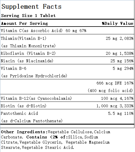 Super B Complex with Vitamin C & Folic Acid, Immune & Energy Support, 150 tablets