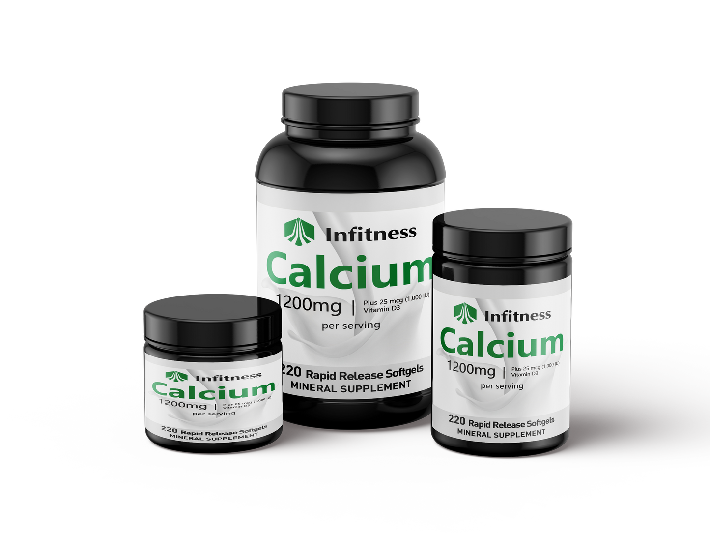 Calcium 1200 mg With Vitamin D3, Bone Health & Immune Support, 1000 IU, 220 Softgels